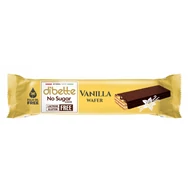 D. NAS laktóz-, pálma-, gluténmentes vanília ízű krémmel töltött ostya szelet, kakaós étbevonó masszával mártva, hozzáadott cukor nélkül, édesítőszerekkel 26g