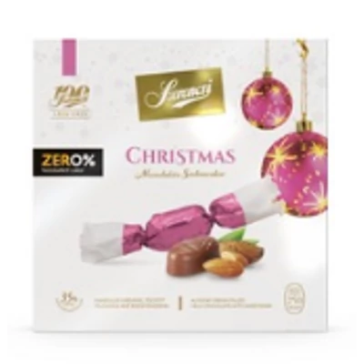 SZERENCSI ZERO MANDULA ÍZŰ KRÉMMEL TÖLTÖTT TEJCSOKOLÁDÉ SZALONCUKOR ÉDESÍTŐSZERREL 250 G