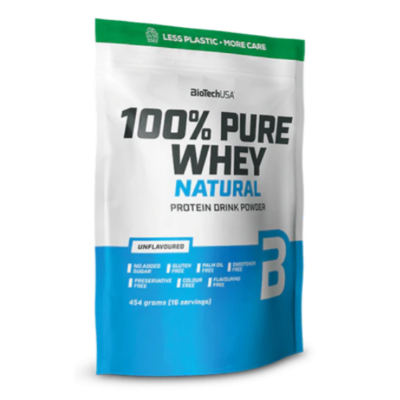 Biotech Usa 100% Pure Whey Natural tejsavófehérje - koncentrátum italpor 454 g