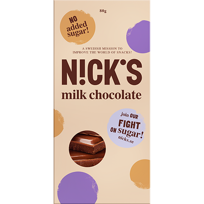 NICK'S -Cukormentes tejcsokoládé -75gr./gluténmentes/