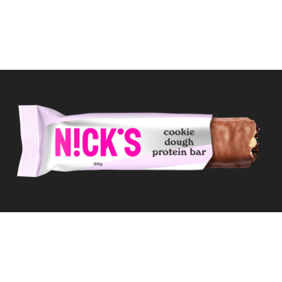 NICK'S Cookie Dough  csokis keksz ízű proteinszelet 50G./gluténmentes/