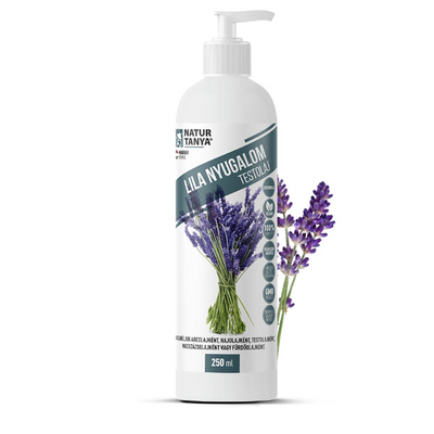 Natur Tanya® Lila nyugalom VEGÁN TESTOLAJ levendula illóolajjal - 5 az 1-ben: arcápolás, testápolás, masszázsolaj, fürdőolaj, hajolaj 250 ml