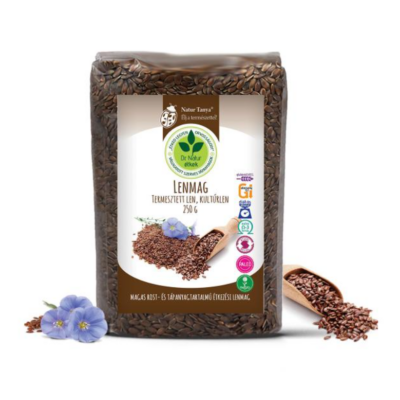 Natur Tanya® Lenmag (Barna kultúrlen). Zsírsavakban és rostban bővelkedő, emésztést elősegítő mag. 250g