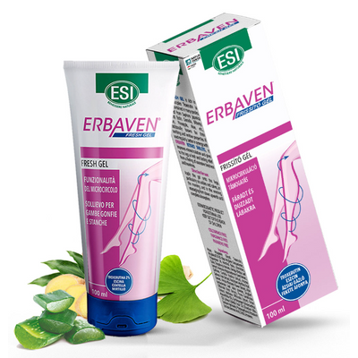 Natur Tanya® ESI® ERBAVEN® frissítő gél – 19 féle összetevővel, visszerek és hajszálerek ellen, külsőleg