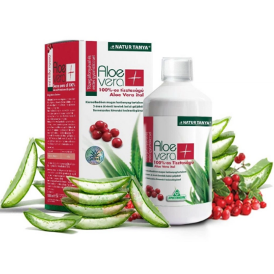 Natur Tanya® S. 100%-os Aloe vera ital, tőzegáfonyával és erdei gyümölccsel, literenként 8000 mg poliszacharid tartalommal 1000 ml