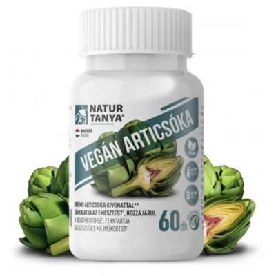 Natur Tanya® Vegán Articsóka – Standardizált articsóka kivonat, ornitin aminosavval és B-vitaminokkal. Egészséges májműködés, emésztés és bélkomfort.