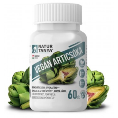 Natur Tanya® Vegán Articsóka – Standardizált articsóka kivonat, ornitin aminosavval és B-vitaminokkal. Egészséges májműködés, emésztés és bélkomfort.