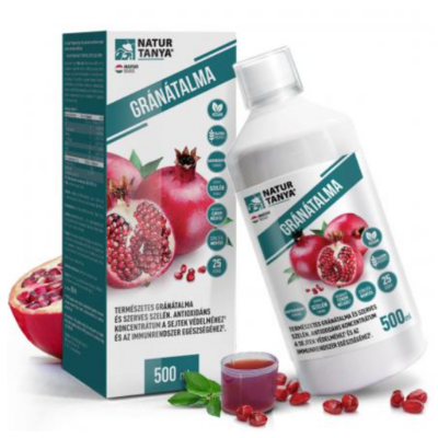 Natur Tanya® 100% gránátalma koncentrátum - antioxidáns ital gránátalma gyümölcs, héj és mag préseléséből, organikus szelénnel. Sejtvédelem és immunrendszer egészség. 500 ml