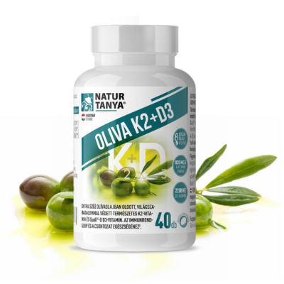 Natur Tanya® OLIVA K2+D3 – Világszabadalommal védett vitaMK7® K2-vitaminnal az immunrendszer és a csontozat egészségéhez