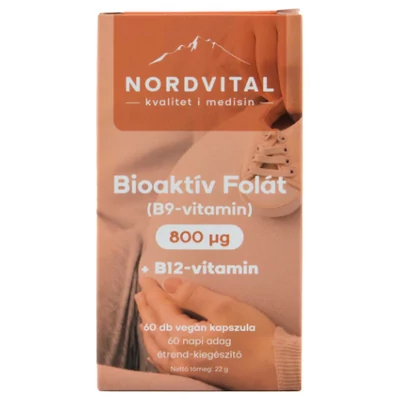 Nordvital Bioaktív Folát (B9-Vitamin) 800mcg - 60db