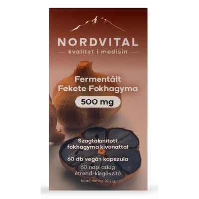 Nordvital Fermentált fekete fokhagyma 500mg kapszula - 60db