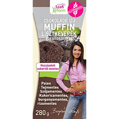 Szafi Reform étcsokoládé ízű muffin lisztkeverék édesítőszerrel (g.m.,paleo) 280g
