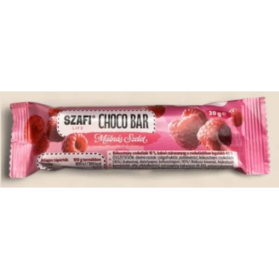 Szafi Life Choco bar Málnás szelet 30g (gluténmentes)