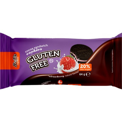 BOB'S GLUTÉNMENTES KAKAÓS KEKSZ EPER ÍZŰ KRÉMMEL TÖLTVE 64G