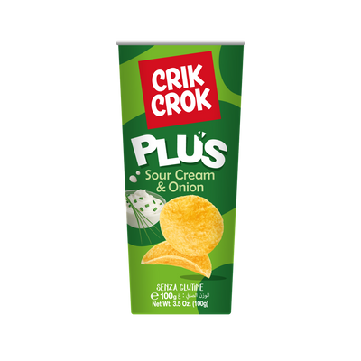 CRIK CROK GLUTÉNMENTES HAGYMÁS-TEJFÖLÖS BURGONYACHIPS 100G