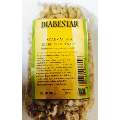 DIABESTAR diabetikus tészta szarvacska 200g.