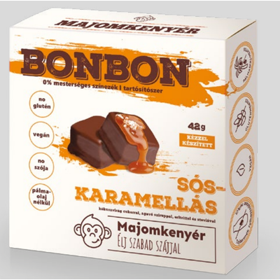 Majomkenyér sós-karamellás bonbon 42g.