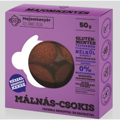Majomkenyér málnás-csokis 50g.