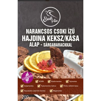 SZAFI FREE NARANCSOS CSOKI ÍZŰ HAJDINA KÁSA / KEKSZ ALAP - SÁRGABARACKKAL 200G (GLUTÉNMENTES)